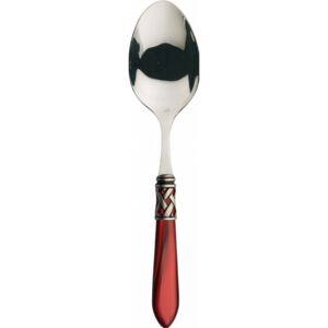 ALADDIN OLD SILVER-PLATED RING VEGETABLE & MEAT SERVING SPOON - Burgundy Red