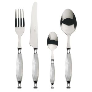 COUNTRY CHROME 24 PIECE CUTLERY SET - White