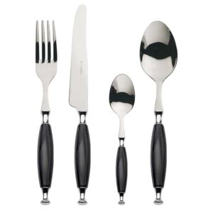 COUNTRY CHROME 24 PIECE CUTLERY SET - Black