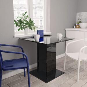 VidaXL Dining Table High Gloss Black 80x80x75 cm Chipboard