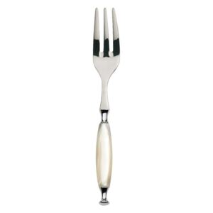 COUNTRY CHROME RING 6 THREE-PRONG CAKE FORKS - Ivory