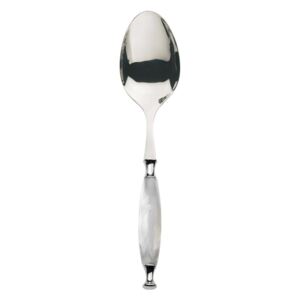 COUNTRY CHROME RING SALAD SERVING SPOON - White