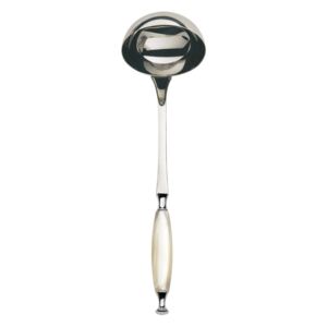 COUNTRY CHROME RING SOUP LADLE - Ivory