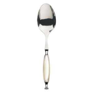 COUNTRY CHROME RING SALAD SERVING SPOON - Ivory