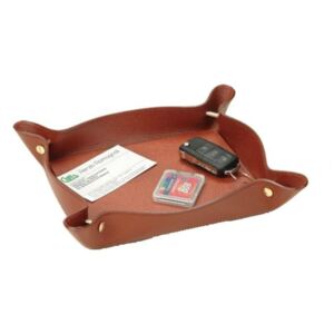CROCCO LEATHER TRINKET TRAY - Light Brown