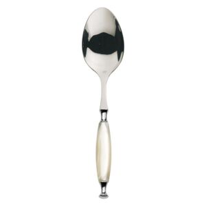 COUNTRY CHROME RING VEGETABLE & MEAT SERVING SPOON - Ivory