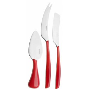 GLAMOUR 3 PIECE CHEESE SET - Red