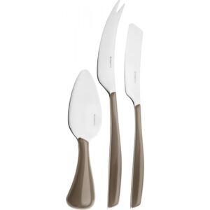 GLAMOUR 3 PIECE CHEESE SET - Tobacco
