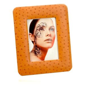 LEATHER PHOTO FRAME - Honey Ostrich