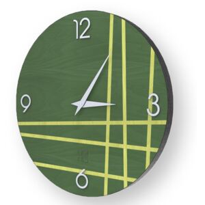 LINES TWO INLAYED WOOD CLOCK - Colours / 50 CM