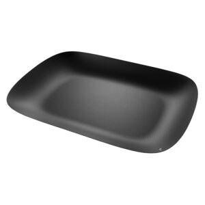 MOIRÉ. TRAY WITH RELIEF DECORATION. - Black