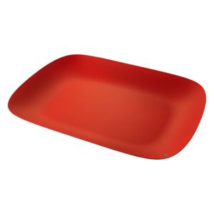 MOIRÉ. TRAY WITH RELIEF DECORATION. - Red
