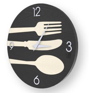 OBJECTS CUTLERY INLAYED WOOD CLOCK - 50 CM / Cold