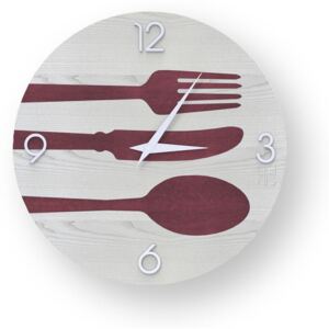 OBJECTS CUTLERY INLAYED WOOD CLOCK - 40 CM / Colours