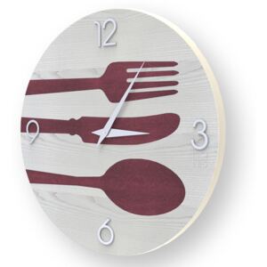 OBJECTS CUTLERY INLAYED WOOD CLOCK - 50 CM / Colours