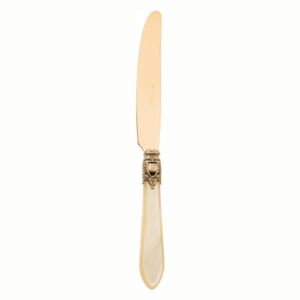 OXFORD ANTIQUE GOLD-PLATED 24 KT 6 DESSERT AND FRUIT SMALL KNIFE - Ivory