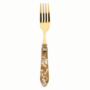 OXFORD ANTIQUE GOLD-PLATED 24 KT 6 TABLE FORKS - Gold