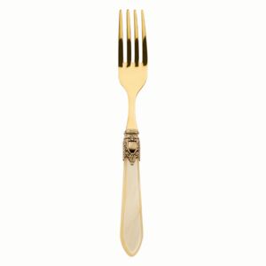 OXFORD ANTIQUE GOLD-PLATED 24 KT 6 TABLE FORKS - Ivory