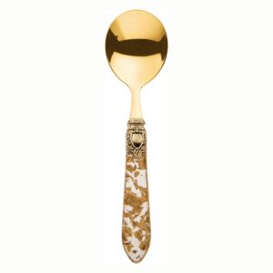 OXFORD ANTIQUE GOLD-PLATED 24 KT 6 SOUP SPOONS - Ivory