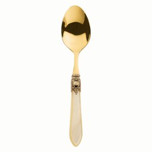 OXFORD ANTIQUE GOLD-PLATED 24 KT 6 TABLE SPOONS - Ivory