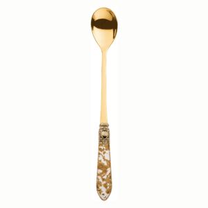 OXFORD ANTIQUE GOLD-PLATED 24 KT 6 LONG DRINK SPOONS - Gold