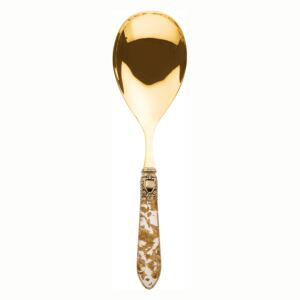 OXFORD ANTIQUE GOLD-PLATED 24 KT RICE SERVING SPOON - Gold