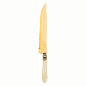 OXFORD ANTIQUE GOLD-PLATED 24 KT ROAST CARVING KNIFE - Ivory
