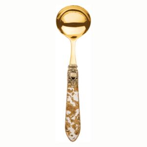 OXFORD ANTIQUE GOLD-PLATED 24 KT SAUCE AND GRAVY LADLE - Gold