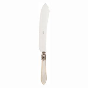 OXFORD ANTIQUE GOLD-PLATED RING CAKE AND DESSERT KNIFE - Ivory