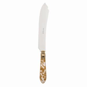 OXFORD ANTIQUE GOLD-PLATED RING CAKE AND DESSERT KNIFE - Gold