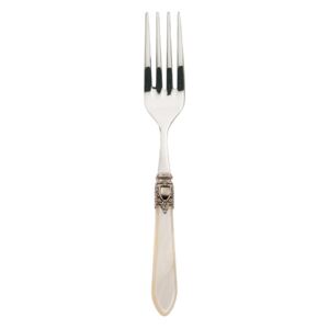 OXFORD ANTIQUE GOLD-PLATED RING VEGETABLE AND MEAT SERVING FORK - Ivory