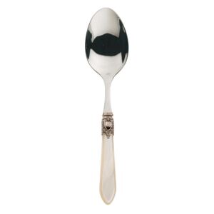 OXFORD ANTIQUE GOLD-PLATED RING VEGETABLE AND MEAT SERVING SPOON - Ivory