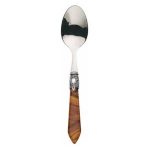 OXFORD OLD SILVER-PLATED RING 6 COFFEE & TEA SPOONS - Tortoiseshell