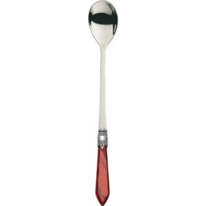 OXFORD OLD SILVER-PLATED RING 6 LONG DRINK SPOONS - Burgundy Red