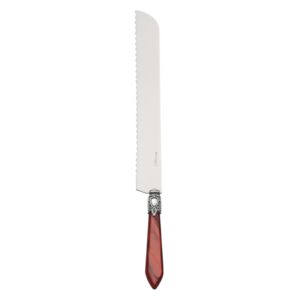 OXFORD OLD SILVER-PLATED RING BREAD KNIFE - Burgundy Red