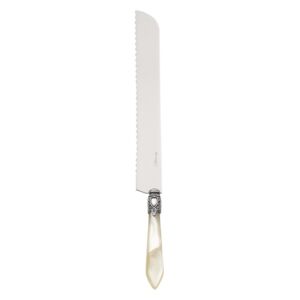 OXFORD OLD SILVER-PLATED RING BREAD KNIFE - Ivory