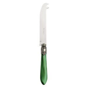OXFORD OLD SILVER-PLATED RING CHEESE 2 POINTS "DEER" KNIFE - Green