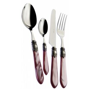OXFORD OLD SILVER-PLATED RING CUTLERY SET 24 - Lilac