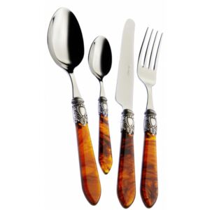 OXFORD OLD SILVER-PLATED RING CUTLERY SET 24 - Tortoiseshell