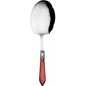 OXFORD OLD SILVER-PLATED RING RICE-KEBAB SPOON - Burgundy Red