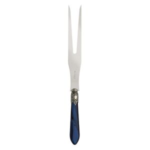 OXFORD OLD SILVER-PLATED RING ROAST CARVING FORK - Blue