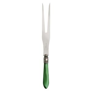OXFORD OLD SILVER-PLATED RING ROAST CARVING FORK - Green