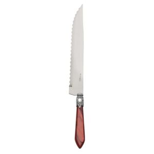 OXFORD OLD SILVER-PLATED RING ROAST CARVING KNIFE - Burgundy Red