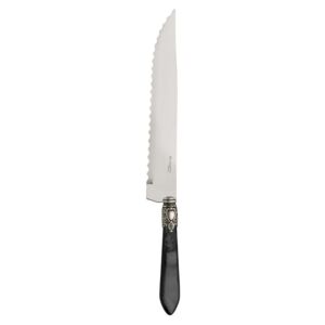 OXFORD OLD SILVER-PLATED RING ROAST CARVING KNIFE - Black