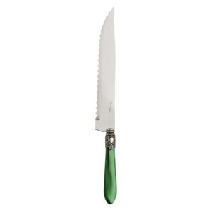 OXFORD OLD SILVER-PLATED RING ROAST CARVING KNIFE - Green