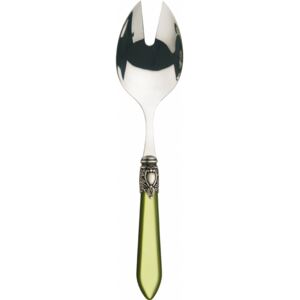 OXFORD OLD SILVER-PLATED RING SALAD SERVING FORK - Silky Green