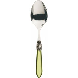 OXFORD OLD SILVER-PLATED RING SALAD SERVING SPOON - Silky Green