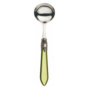 OXFORD OLD SILVER-PLATED RING SAUCE AND GRAVY LADLE - Silky Green