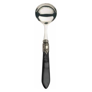 OXFORD OLD SILVER-PLATED RING SAUCE AND GRAVY LADLE - Black