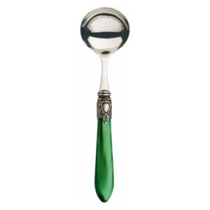 OXFORD OLD SILVER-PLATED RING SAUCE AND GRAVY LADLE - Green